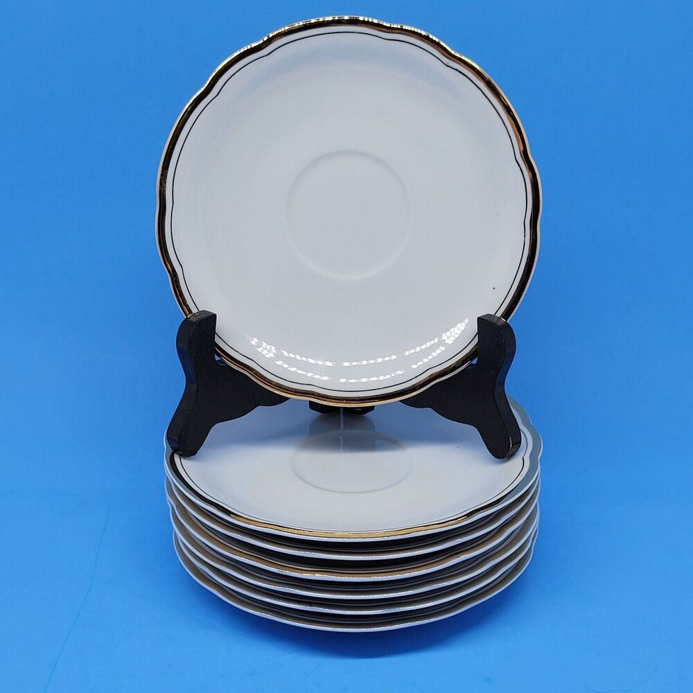 KAHLA German Democratic Republic Set Of 7 Scalloped 5 7/8" Saucer Plates GUC